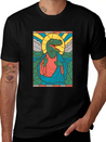 RAPTOR JESUS STAINED GLASS Breathable Soft Cotton T-Shirt – Timeless Casual Look