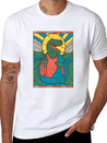 RAPTOR JESUS STAINED GLASS Breathable Soft Cotton T-Shirt – Timeless Casual Look