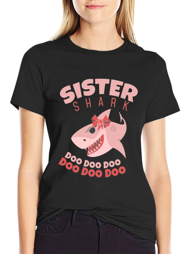 Sister Shark Doo Doo Song Sharks Shark Gift Classic Fit Graphic Tee For Daily Comfort – Unisex Cotton Shirt