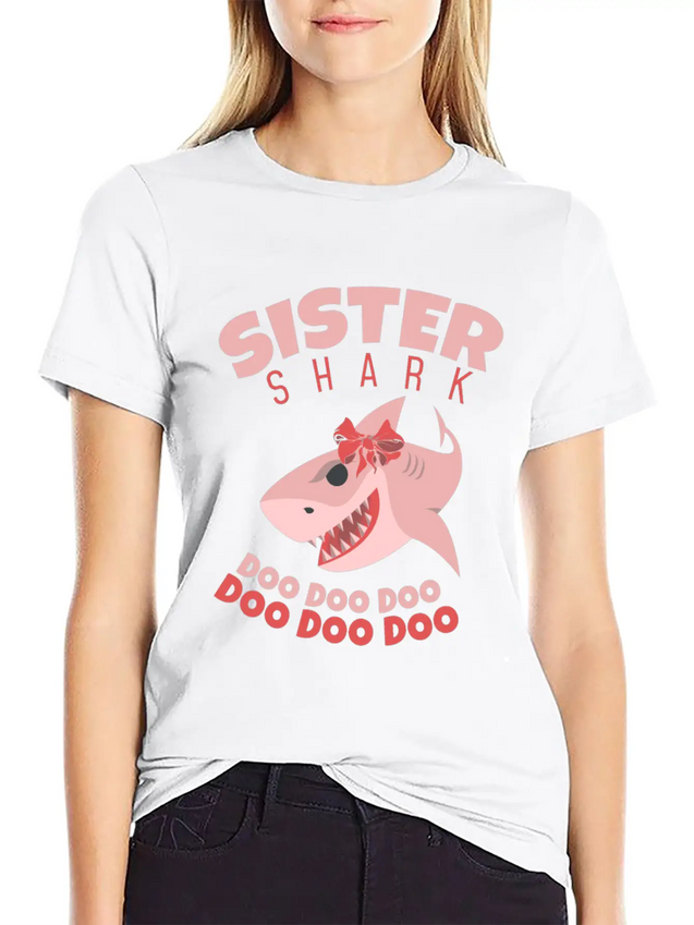 Sister Shark Doo Doo Song Sharks Shark Gift Classic Fit Graphic Tee For Daily Comfort – Unisex Cotton Shirt